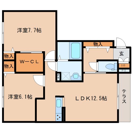 田原本駅 徒歩9分 1階の物件間取画像